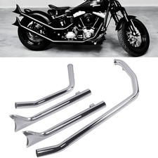 Fishtail Upsweeps for 86-17 Narrow Tire Harley Softail Exhaust Pipes Amazing` picture