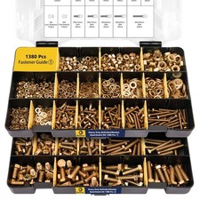 Bonost 1380pcs Nuts and Bolts Assortment Kit, Zinc Plated, Grade 8.8 M4-M8 picture
