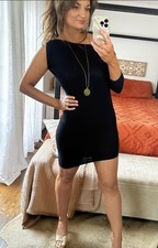 Y2K Wet Seal Black Asymmetrical Mini Dress Size Medium picture