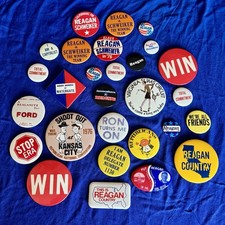 Vintage Ronald Reagan Political Button Lot 1976 RNC Convention Schweiker 27 Pins picture