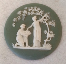 Vintage Wedgwood Jasperware Medallions Sage Green White Roman Greek 3