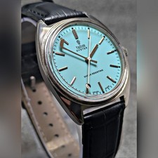 Vintage TUDOR GENEVE 17 Jewels Manual Winding Blue Dial Swiss Made Men’s Watch picture