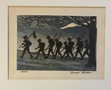 Original Etching By French Artist Georges Plasse Titled France. Signed W/COA picture