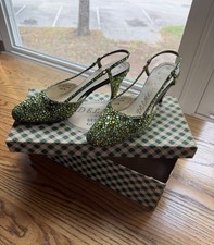 RARE 1940s–50s Delman Bergdorf Goodman Rhinestone Jeweled Heels w/ Original Box picture