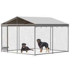 GRAVEE Large Dog Kennel Outdoor with Roof, Heavy Duty Pet Fence Enclosure picture