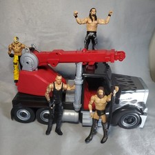 WWE Wrekkin Rampage Rig Semi Truck + 4 Wrestling Figures *Incomplete* picture