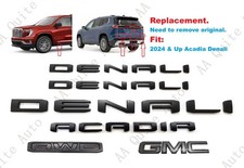 6PC Matte Black Door Rear Denali Acadia AWD GMC Emblem 2024 & Up Acadia Denali picture