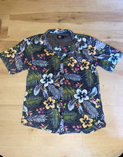 RIP CURL Mens XL Tailored Fit Cotton Woven Tropical Floral Button-Up Shirt picture