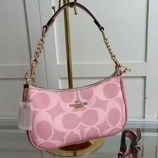 COACH Teri Shoulder Bag In signature canvas/Powder Pink New CAL51 picture