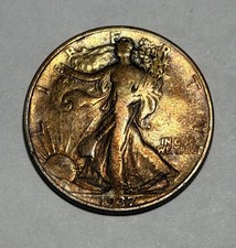 1937 Walking Liberty Half Dollar - Toned in VF picture