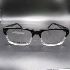 Randy Jackson 3029 Men's Extended Fit Black & Clear Rectangle Eyeglass Frames picture