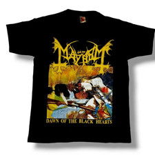 Vtg Mayhem Dawn of the Black Hearts Cotton Black All Size T Shirt For Men S-5XL picture