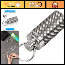 Waterproof Titanium Keychain Pill Holder - Portable Mini Pill Box for Travel & C picture