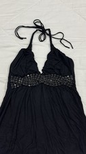 Vintage Y2K Women’s Junior Arden B. black babydoll halter top Size XS picture