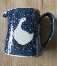 Utagiri Japan White Goose Blue Speckle Milk/cream Cup Vintage Hand Crafted picture