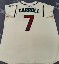 Corbin Carroll #7 AZ Diamondbacks Cream Cool Base Sewn Stitched Jersey. picture