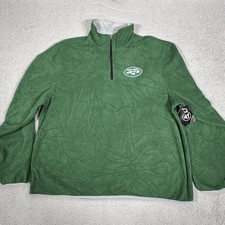 NWT New York Jets Pullover Mens XL Green Football Fleece Quarter Zip 47 Brand picture