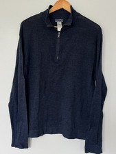 Patagonia Lambswool Sweater Mens L Navy Blue 1/4 Zip Mock Neck Wool Pullover picture