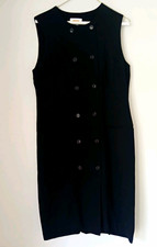 Talbots Womens Black Sleeveless Button Front Sheath Knee Dress Size 12 picture