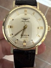 ‘70 Longines Admiral Automatic Men's 35mm 14kt Gold Case/SS back Original Strap picture