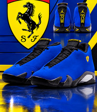 Jordan 14 Retro Blue Ferrari Men's Size US 7-12 picture