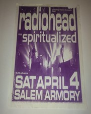 🔥 VINTAGE 1998 RADIOHEAD & SPIRITUALIZED CONCERT POSTER - HISTORIC SALEM ARMORY picture