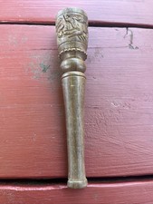 Vintage Hippie Trail wooden carved Indian Chillum Smoking pipe Animal Motif picture