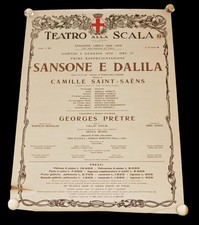 Vintage Original Teatro Alla Scala 1969-1970 Samson & Delila Opera Poster 28x39 picture