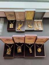 8 Vintage JoAnne Jewels Gold Tone Necklaces New Old Stock Bill Horse Eagle M73 picture