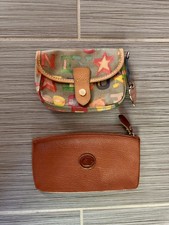 VTG Dooney & Bourke Y2K Tan Multicolor Coin Purse Pouch Wallet Bundle picture
