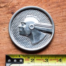 Vintage 1951 Pontiac Chief / Chieftain round Fender emblem / badge. picture