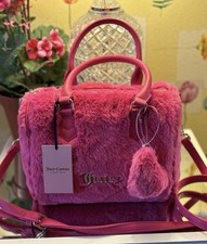 Juicy Couture Free Love Pink Faux Fur Satchel with Gold Tone Hardware, NWT picture