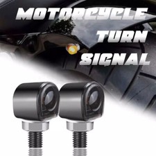 Universal 2X LED Motorcycle Turn Signals Indicator Amber Blinker Light Mini Lamp picture