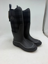 Muck Hale Tall Boots Women's Black Gray Plaid Mid Calf Round Toe Waterproof - 9 picture