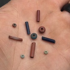 GROUP OF 10 1650s RARE FUR TRADE BEADS-PA Indian Artifact-NY-DANN SITE-IROQUOIS picture