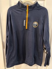 Reebok Buffalo Sabres NHL Center Ice 1/4 Zip Pullover Men's Large Navy picture