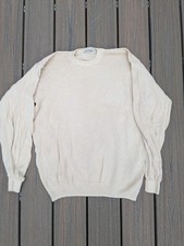 Kaptain Sunshine Mens Cotton Paper Beige Sweater Size 40 Large picture