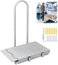 Boat Boarding Platform with Handrail, Dock Extension Step with Safety Grab Bar, picture
