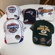 Lot 5 NFL Football Hats Deadstock New NOS Vintage Patriots Packers Broncos Y2K picture