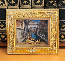Vintage Italy Venetian Gondola 3D Lighted Shadow Box Lamp Baroque Plastic Frame picture