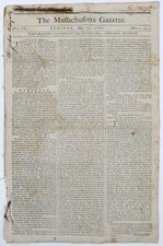 1787 Massachusetts Gazette May 22 – Constitutional Convention – Shays’ Rebellion picture