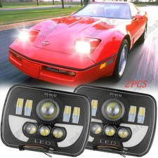 DOT 120W Pair 5X7 7x6 LED Headlight Hi/Lo With DRL For Chevy Corvette 84-1996 C4 picture