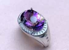 Women's 6 Ct Deep Purple Amethyst Elegant Ring Sterling Silver 925 picture