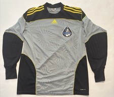 Vintage 2010 Adidas Goalkeeper Jersey Padded Gray/Black Soccer Shirt Medium picture