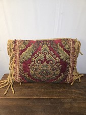 1 Croscill Imperial Empress Medallion Fringe Retangle Pillow Burgundy Gold picture