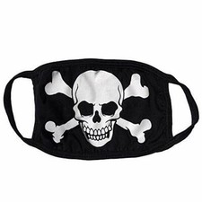 Skull n Crossbones Fashion Face Mask Costume Vanity Covering Black picture