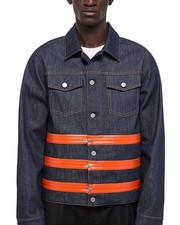 Helmut Lang 3-Zip Trucker Jacket Men's S Raw Indgo Long Sleeve Button Closure picture