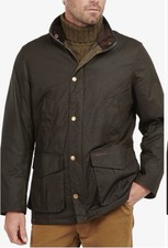 Barbour Hereford  Waxed Jacket Size M   RETAIL $400 OLIVE picture