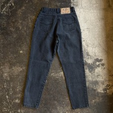 Vintage 80’s No Jeans Black Western Denim Womens 26x27 High Waist Tapered Leg picture