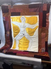 Vintage Hand Made Quilted Lady Art~36”w x 42” Tall picture